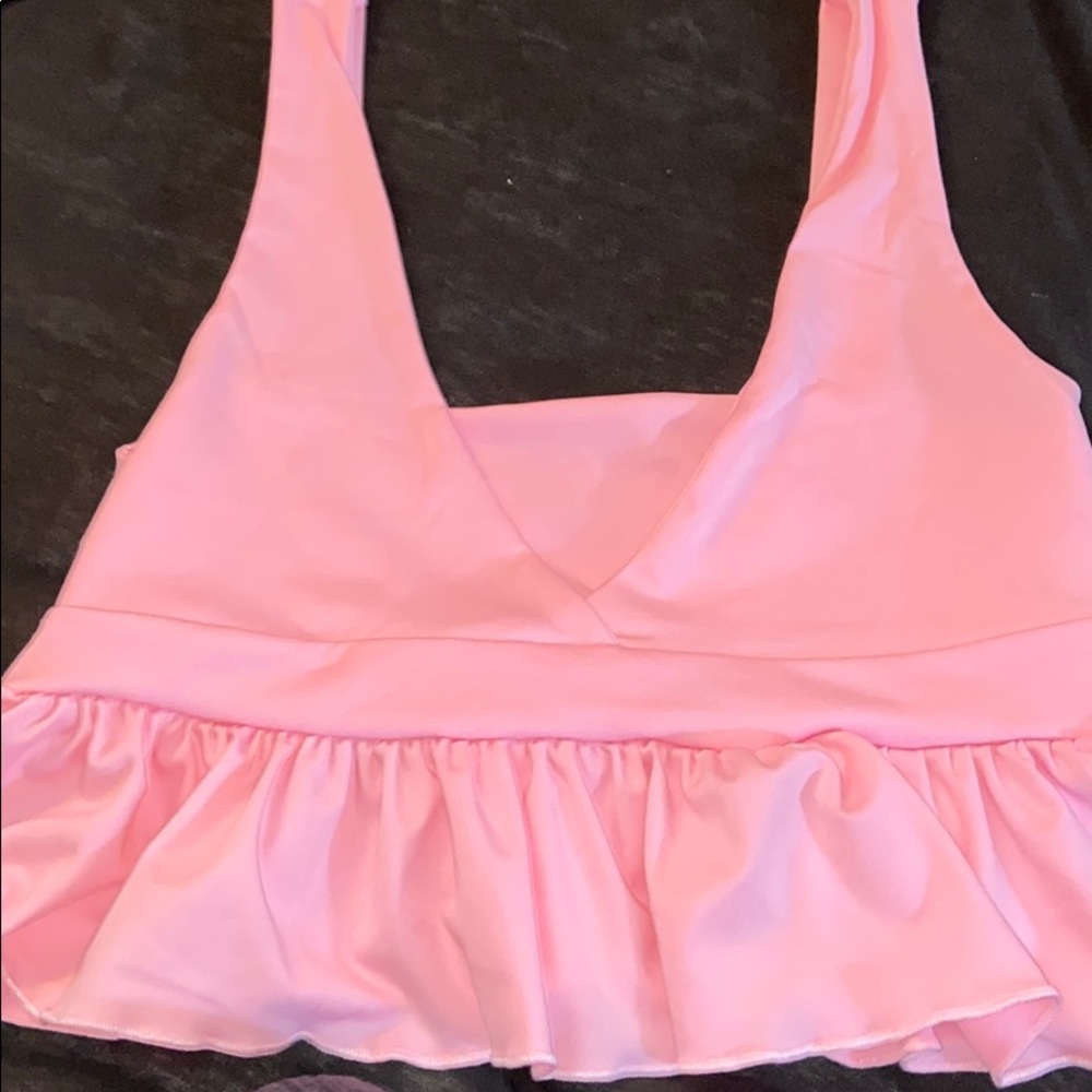Pink plug crop top